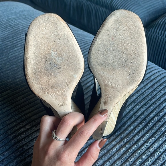 Prada Calzature Donna wedge sandal, wood heel, size 38.5 - Picture 6 of 6